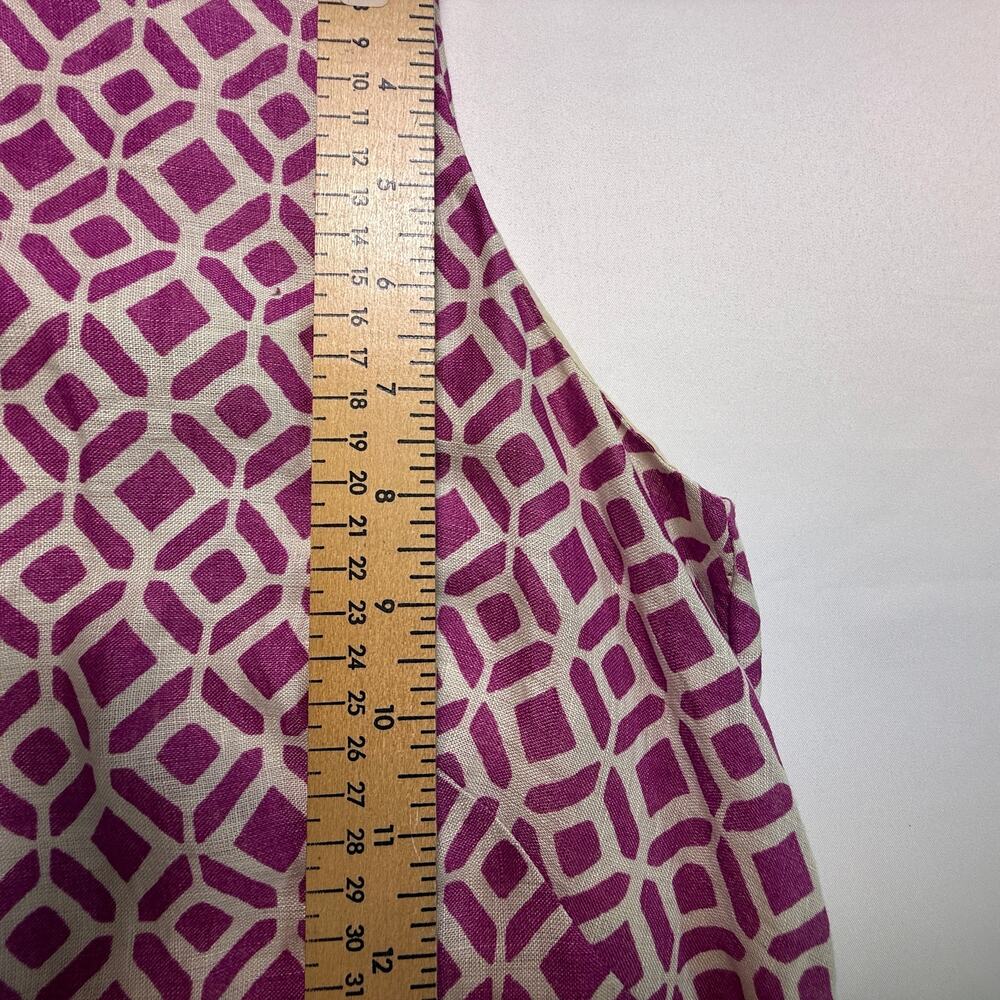 Ann Taylor LOFT Linen Geometric Print Shift Dress Multicolor Size 4 - Picture 5 of 12